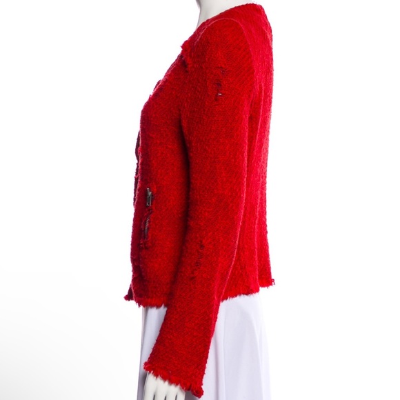IRO Red Agnette Distressed Jacket - Picture 7 of 10